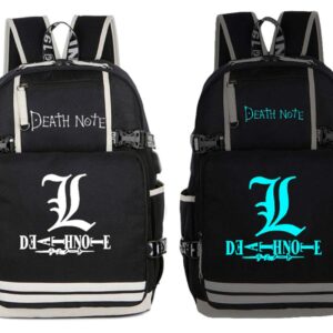 WANHONGYUE Death Note Anime Luminous Laptop Backpack Shoulder Rucksack with USB Charging Port /1