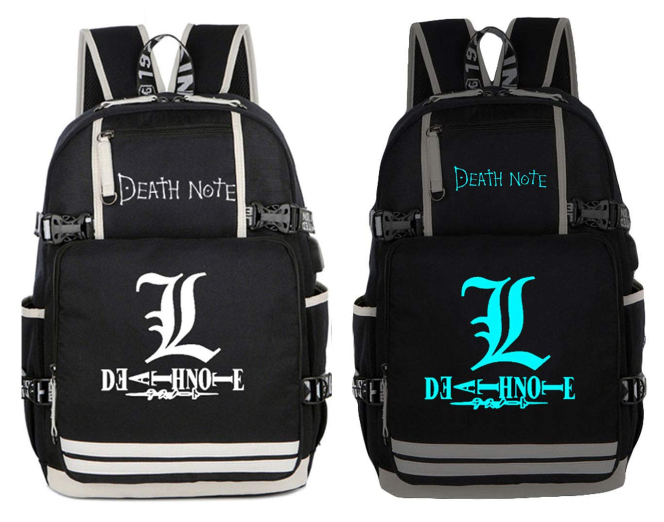 WANHONGYUE Death Note Anime Luminous Laptop Backpack Shoulder Rucksack with USB Charging Port /1