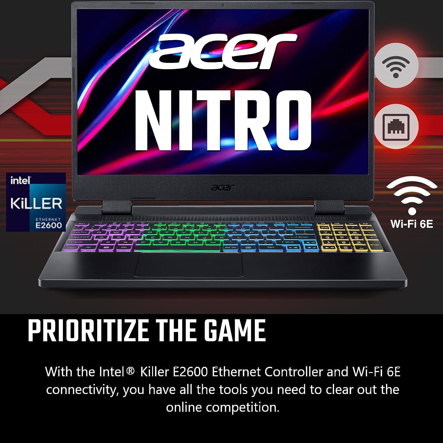 acer Nitro 5 Gaming Laptop 2023 Newest, 15.6" QHD 165Hz Display, AMD Ryzen 7 6800H Processor, NVIDIA GeForce RTX 3070 Ti Graphics, 64GB DDR5 RAM, 2TB SSD, Wifi6, Bluetooth, Windows 11 Home