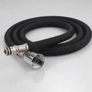 pull out kitchen faucet replacement hose m15*1mm x g1/2,kitchen sink pull down faucet hose pull out faucet hose replacement with quick connect,59-inch or 150cm for nylon hose black