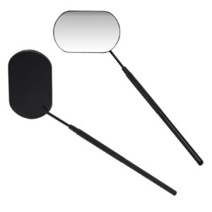 pretty memory large lash mirror, stainless steel eyelash mirror, makeup mirror for lash extension supplies (black)