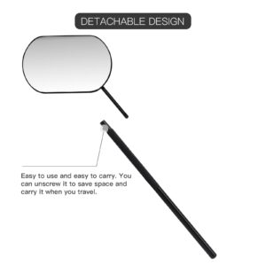 Pretty memory Large Lash Mirror, Stainless Steel Eyelash Mirror, Makeup Mirror for Lash Extension Supplies (Black)