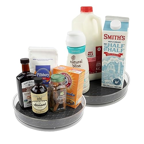 Spectrum Hexa Medium Lazy Susan - Set of 2 - Revolving Storage Tray for Refrigerator, Pantry, Cabinet, Table, & Shelf Organization/Perfect for Spices, Condiments, Produce, & More