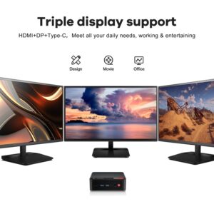 Beelink SER5 Mini PC,AMD Ryzen 5 5560U Processor,up to 4.0 GHz(6C/12T),Mini Computer with 16G DDR4 RAM/500GB M.2 2280 NVMe SSD,Support 4K FPS/WiFi 6/BT5.2/Triple Screen Display/USB3.2/Gigabit LAN