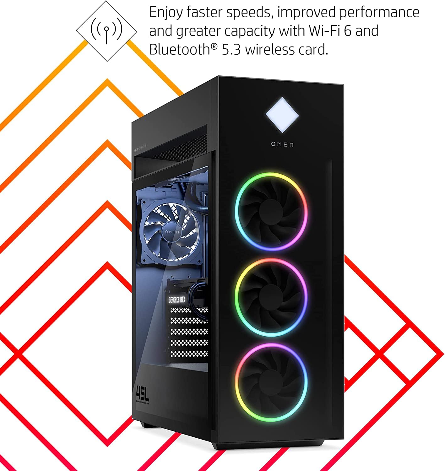 HP OMEN 45L GT22 Gaming Desktop Tower - 13th Gen Intel Core i7-13700KF 16-Core up to 5.40 GHz CPU, 32GB DDR5 RAM, 2TB NVMe SSD, GeForce RTX 4080 16GB GDDR6X, Windows 11 Home, Jet Black