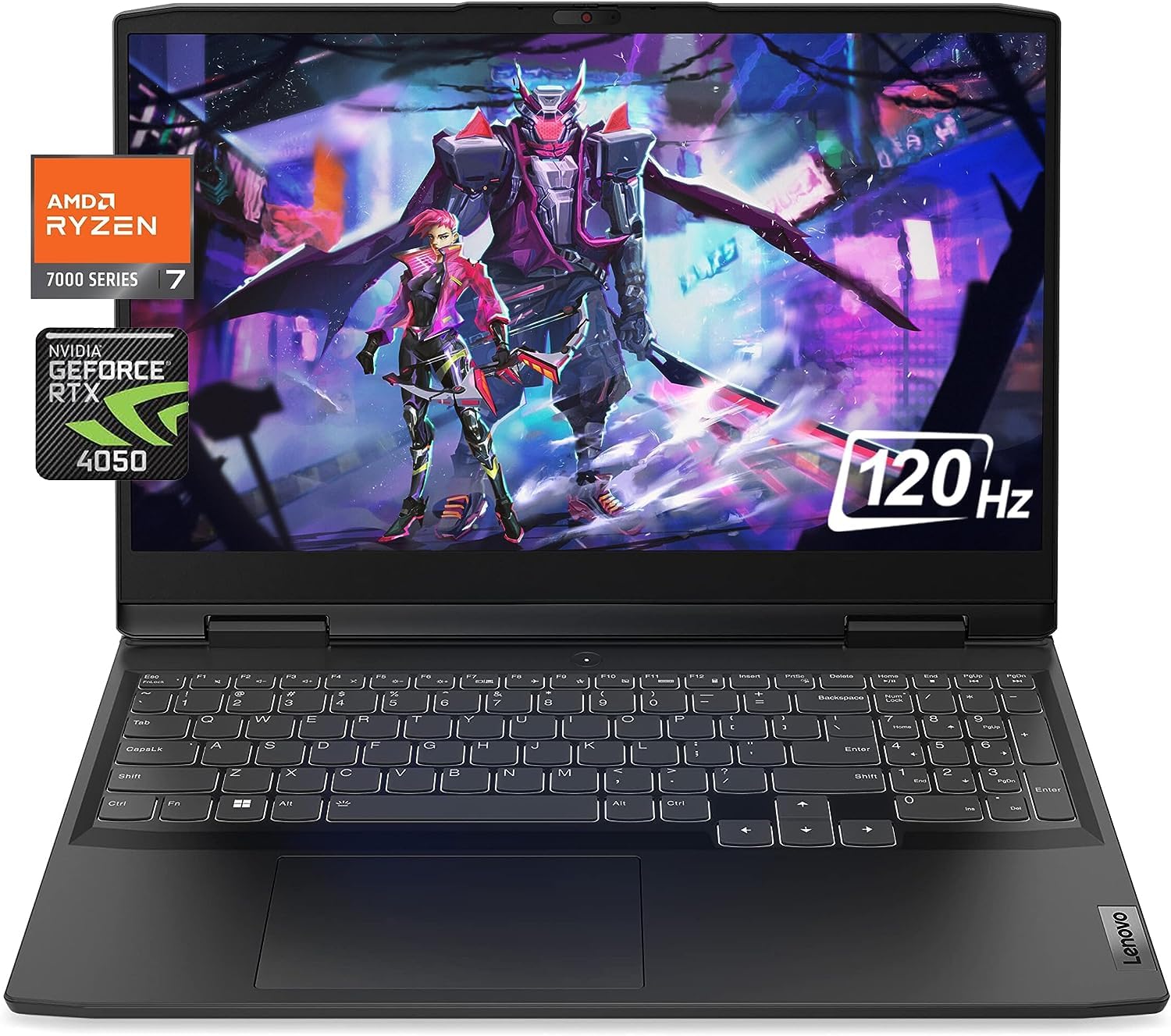 Lenovo Ideapad Gaming 3 15.6" FHD(1920x1080) Gaming Laptop, 120Hz, AMD Ryzen 7-7735HS(3.20 GHz), 8 Core, 16GB RAM, 512GB SSD, NVIDIA GeForce RTX 4050, BK, Windows 11, EAT Mouse Pad, Onyx Grey