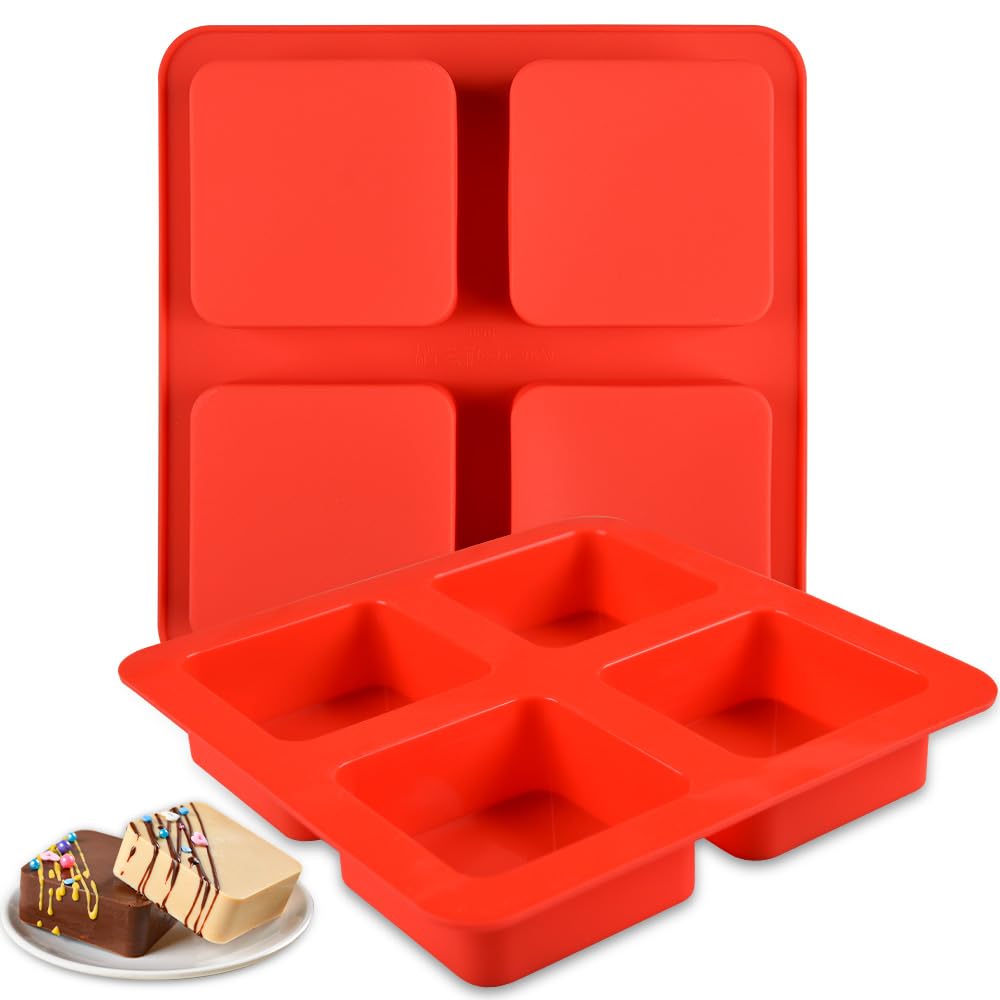 Chocolate Covered Molds, Square Silicone Molds for Baking S'mores, Muffins, Brownies, Graham Crackers, Candy, Marshmallow Making, Chocolates, Cornbread