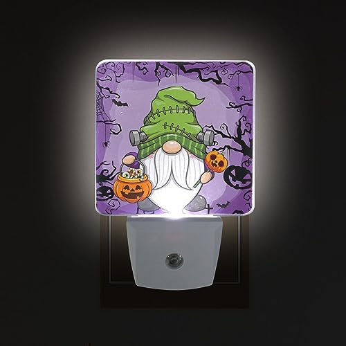 JSTEL Halloween Gnome Night Light Plug in Wall Decorative,Halloween Gnome Nightlights with Auto Dusk to Dawn Sensor, Gnome Night Lights Plug into Wall with Light Sensor,2