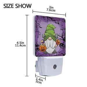 JSTEL Halloween Gnome Night Light Plug in Wall Decorative,Halloween Gnome Nightlights with Auto Dusk to Dawn Sensor, Gnome Night Lights Plug into Wall with Light Sensor,2