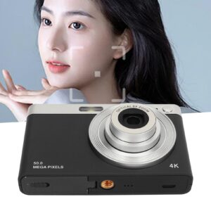 Digital Camera, 4K Kids Camera Video Camera with 32GB Card FHD 1080P 50MP Vlogging Camera 16X Zoom Compact Portable Mini Rechargeable Camera for Students Teens Adults Girls Boys