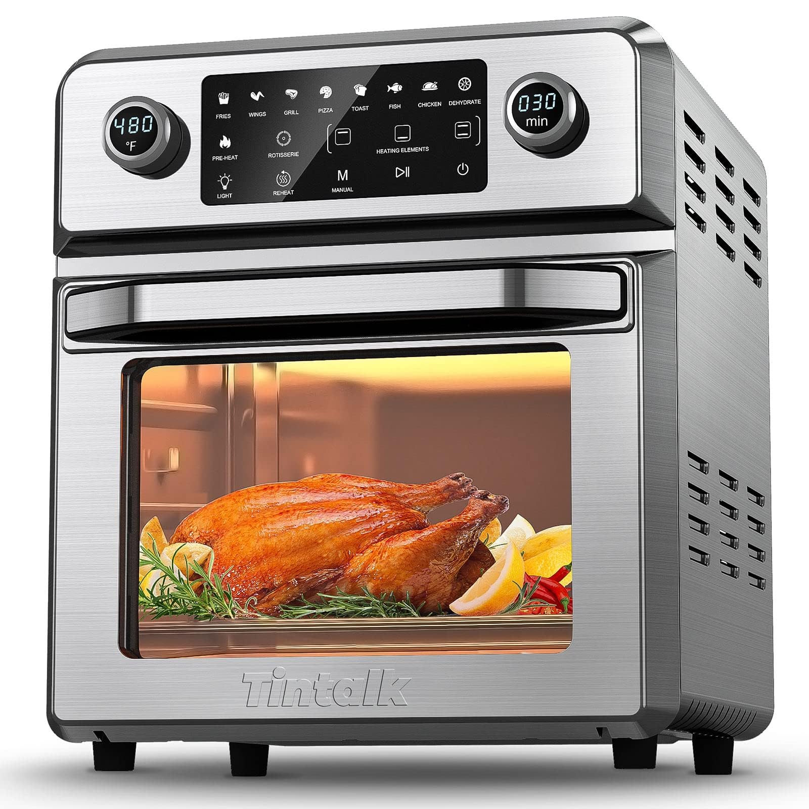 Air Fryer Toaster Oven 16-Quart, TINTALK 10-in-1 Airfryer Oven Combo - 1700W Large Air fryer Convection Oven, Countertop Combo with 9 Accessories Rotisserie | Dehydrator