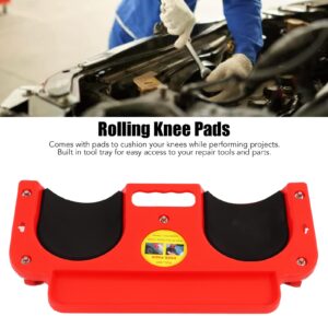Kneeling Pad, Rolling Knee Dolly Sliding Knee Pads Protector with 5 Swivel Castors Repair Tool Tray for Mechanic Carpenter Flooring