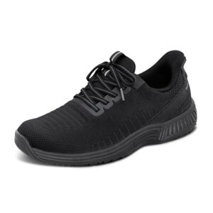 orthofeet women's orthopedic all black knit kita hands-free sneakers, size 9 wide