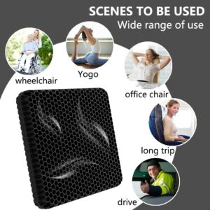 Aiouarc Gel Seat Cushion for Long Sitting, Desk Chair Cushion, Pain Relief Cushion, Office Chair Cushion, Cushion Tailbone Pain, Wheelchair Cushion, Car Seat Cushion, Chair Cushion