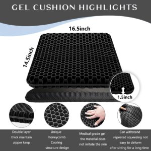 Aiouarc Gel Seat Cushion for Long Sitting, Desk Chair Cushion, Pain Relief Cushion, Office Chair Cushion, Cushion Tailbone Pain, Wheelchair Cushion, Car Seat Cushion, Chair Cushion