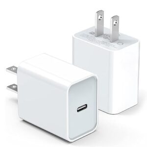 iphone 15 charger block, 20w pd type c fast wall charger, usb c charger block for iphone 15/15 pro/15 pro max/ipad pro/airpods [2 pack]