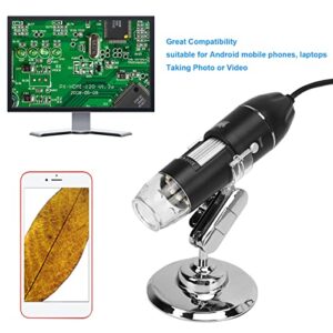 USB Digital Microscope 50X to 1600X, 8 LED Magnification Endoscope Camera, Handheld HD Inspection Microscope with Stand, Compatible for Android Phone Laptops