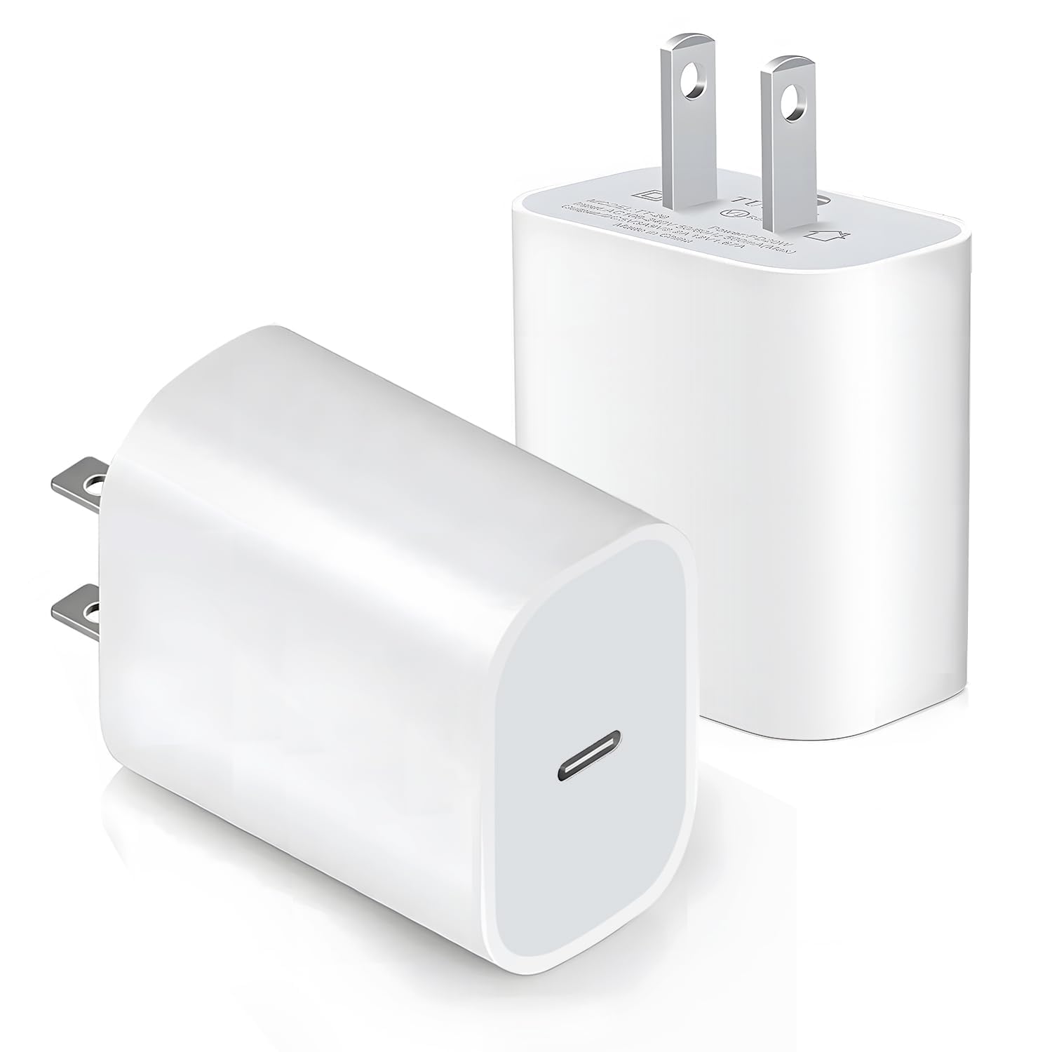 iPhone 20W USB-C Charger Block with PD Fast Charging Capability, Type C Wall Charger Compatible with iPhone 15 Pro Max/14/13/iPad [2 Pack]