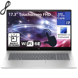 hp envy 17 17.3" touchscreen fhd business laptop computer, 13th gen intel 14-core i7-13700h, 16gb ddr4 ram, 1tb pcie ssd, wifi 6e, bluetooth 5.3, backlit keyboard, windows 11 pro