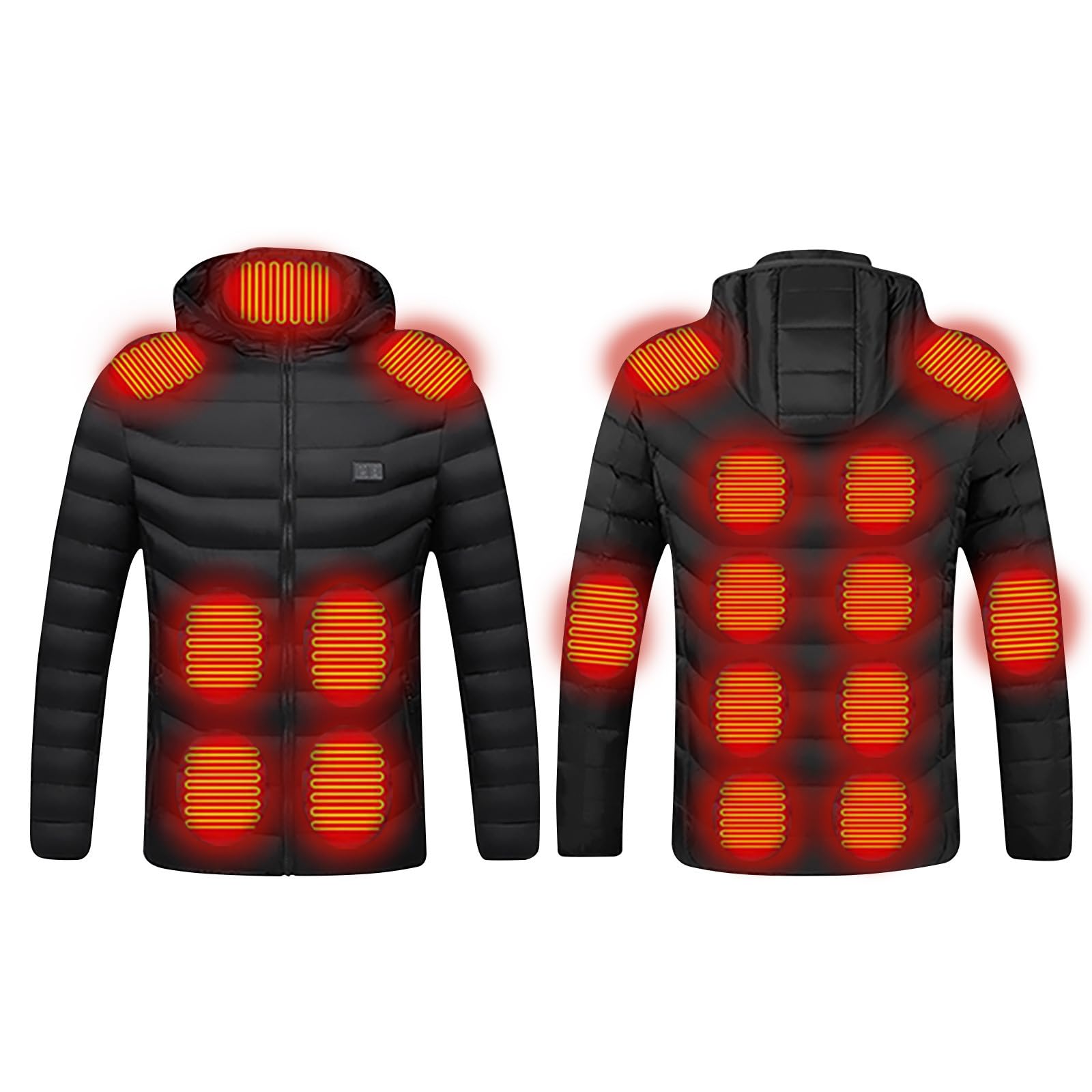 Men's Heated Jacket Winter Heating Coat Women Heated Hoodie 17 Heating Areas Smart Electric Heated Jackets Body Warmer