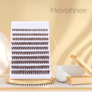 Brown Lash Individuals 200 Pcs Natural Wispy Brown Eyelashes Extension D Curl False Cluster Lashes Brown Fake Eyelashes Clusters