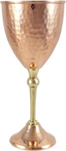 100% pure hammered copper wine glass - 14 oz glass for red wine, white wine, champagne prosecco, mimosas or sangria or your favorite drink - perfect for everyday use and special occasions
