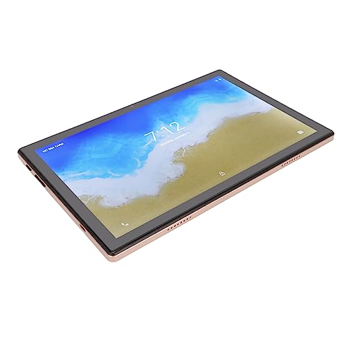 HEEPDD 10.1 Inch Tablet, 5G WiFi 100‑240V 3200x1440 8 Core Tablet Gold 8GB RAM 128GB ROM for Work for Android 12 (US Plug)