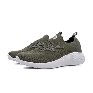 RBX Women's Slip On Athletic Training Shoe Lightweight Running Sneaker Quick Dry Mesh Breathable Gym Shoe Easy Slip On Lace Up Sneakers for Walking, Workouts, Commuting, Casual Wear Olive 7.5