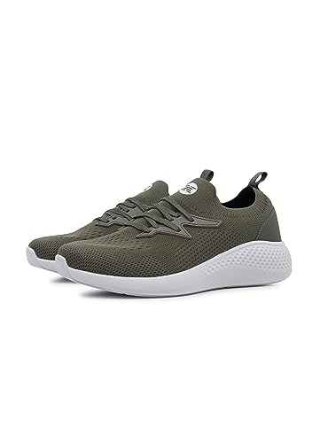 RBX Women's Slip On Athletic Training Shoe Lightweight Running Sneaker Quick Dry Mesh Breathable Gym Shoe Easy Slip On Lace Up Sneakers for Walking, Workouts, Commuting, Casual Wear Olive 7.5