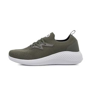 RBX Women's Slip On Athletic Training Shoe Lightweight Running Sneaker Quick Dry Mesh Breathable Gym Shoe Easy Slip On Lace Up Sneakers for Walking, Workouts, Commuting, Casual Wear Olive 7.5