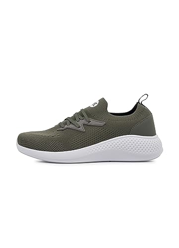 RBX Women's Slip On Athletic Training Shoe Lightweight Running Sneaker Quick Dry Mesh Breathable Gym Shoe Easy Slip On Lace Up Sneakers for Walking, Workouts, Commuting, Casual Wear Olive 7.5