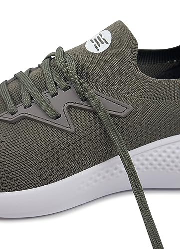 RBX Women's Slip On Athletic Training Shoe Lightweight Running Sneaker Quick Dry Mesh Breathable Gym Shoe Easy Slip On Lace Up Sneakers for Walking, Workouts, Commuting, Casual Wear Olive 7.5