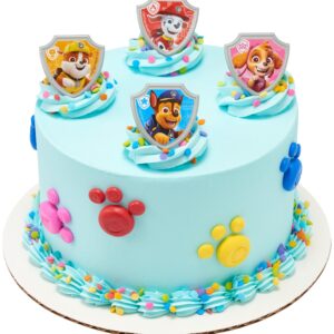 DecoPac Paw Patrol Reporting For Duty Rings, Cupcake Decorations Featuring Chase, Marshall, Skye, And Rubble - 24 Pack