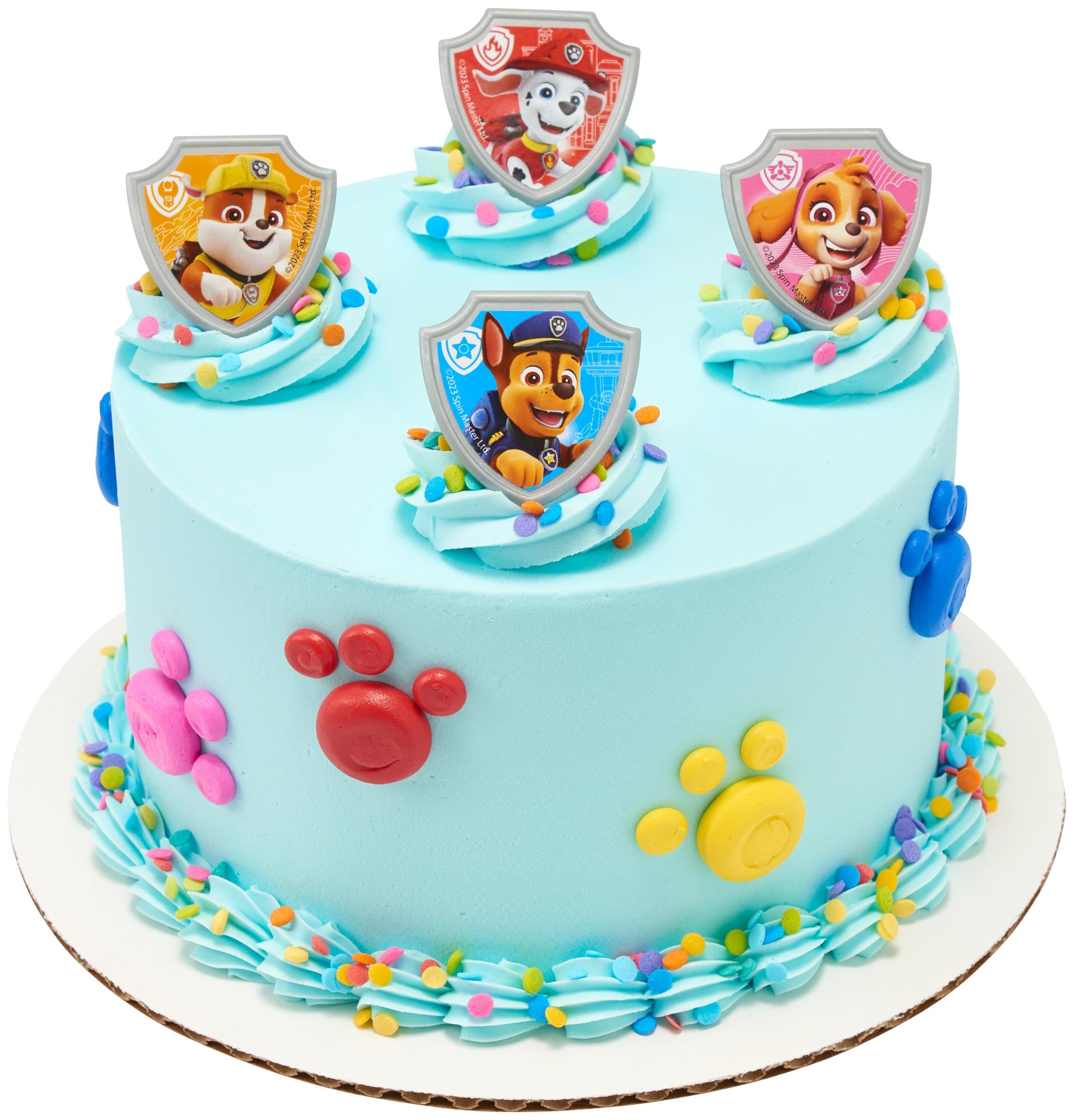 DecoPac Paw Patrol Reporting For Duty Rings, Cupcake Decorations Featuring Chase, Marshall, Skye, And Rubble - 24 Pack