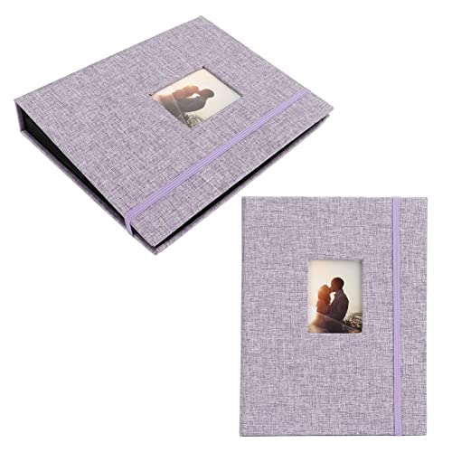 Picture Album, Wear Resistant Fashionable 208 Album Fine Workmanship for Gift (Purple)