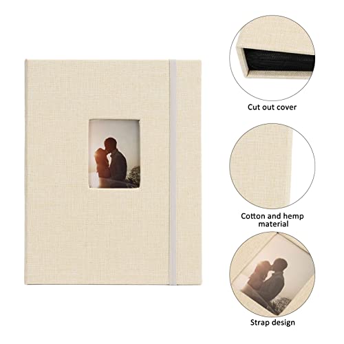 Picture Album, Wear Resistant Fashionable 208 Album Fine Workmanship for Gift (Khaki)