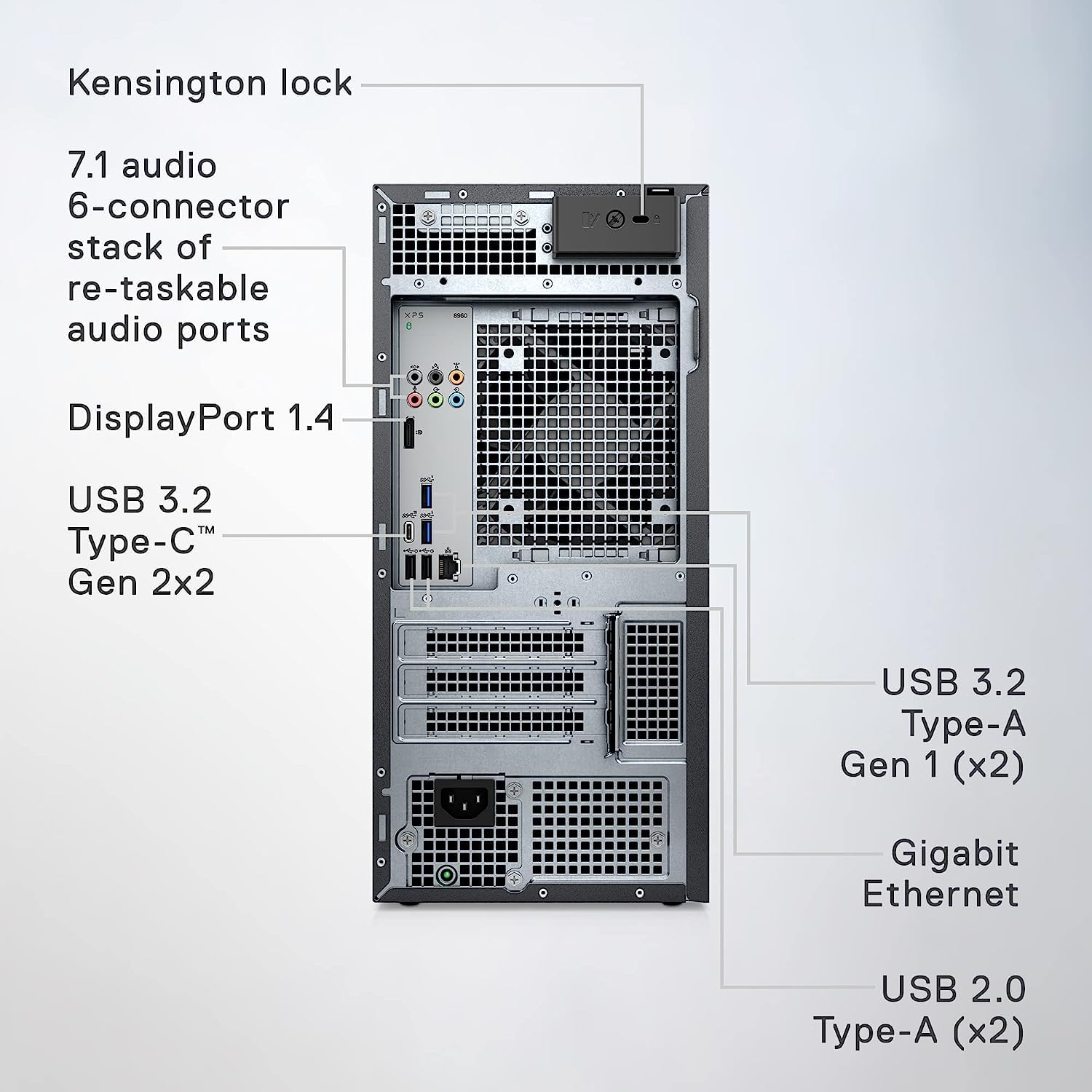 Dell XPS 8960 Desktop Computer Tower 2023 | 13th Gen Intel Core i7-13700 16-Core CPU, 32GB DDR5 RAM, 1TB NVMe M.2 PCIe SSD + 1TB HDD, Intel UHD Graphics 770, WiFi 6, Windows 11 Home