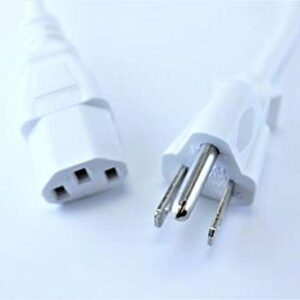 [UL Listed] OMNIHIL White 8 Foot Long 3 Prong AC Power Cord Compatible with Epson LQ-2090II 24-pin Dot Matrix Printer