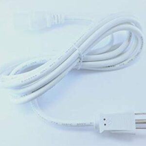 [UL Listed] OMNIHIL White 8 Foot Long 3 Prong AC Power Cord Compatible with Epson LQ-2090II 24-pin Dot Matrix Printer