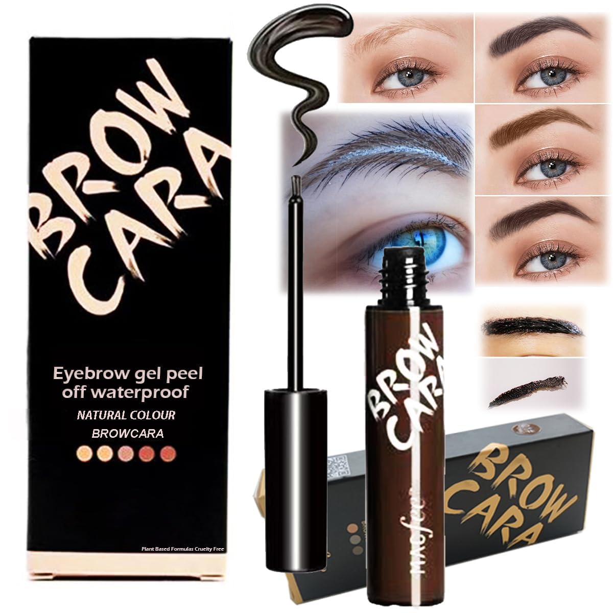 Tattoo Peel Off Eyebrow Gel-Last Up to 3-7 Days, Waterproof, Transfer-proof, For Fuller & Defined Looking Brows.There are Five Colors.Eyebrow Tattoo Peel Off, Tattoo Gel Brow Stain.【Dark Brown】