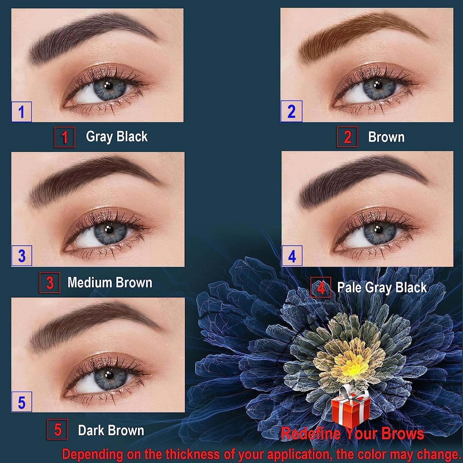 Tattoo Peel Off Eyebrow Gel-Last Up to 3-7 Days, Waterproof, Transfer-proof, For Fuller & Defined Looking Brows.There are Five Colors.Eyebrow Tattoo Peel Off, Tattoo Gel Brow Stain.【Dark Brown】