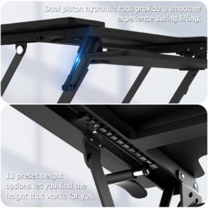 LETIANPAI 36 inch Standing Desk Converter,Height Adjustable Sit to Stand up Desk Riser,with Wide Keyboard Tray,Dual Computer Monitors and Laptop Workstation for Home Office