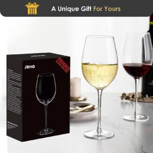 JBHO Italian Style Premium Crystal White and Red Wine Glasses, 18 Oz, Gift Packaging, Hand Blown Durable & Elegant Red Wine Glass, with Stem, Set of 8, Lead-Free Crystal Clear Modern Glassware