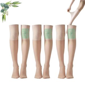 ionic correction lymphatic detoxification long tube silk stockings, ionic correction over knee long socks, mugwort acupressure shaping stretch socks, over knee thigh socks (skin 3pcs)