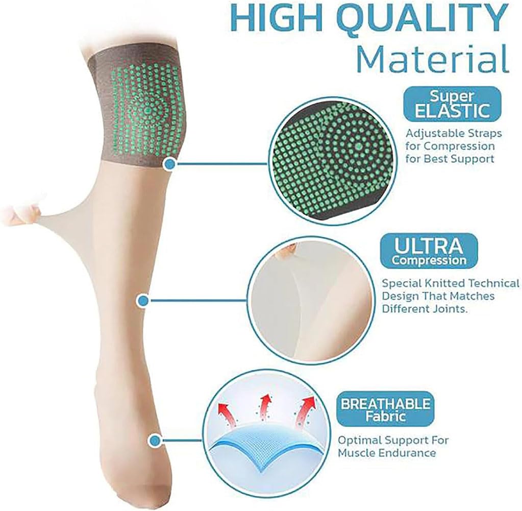 Ionic Correction Lymphatic Detoxification Long Tube Silk Stockings, Ionic Correction Over Knee Long Socks, Mugwort Acupressure Shaping Stretch Socks, Over Knee Thigh Socks (Skin 3PCS)