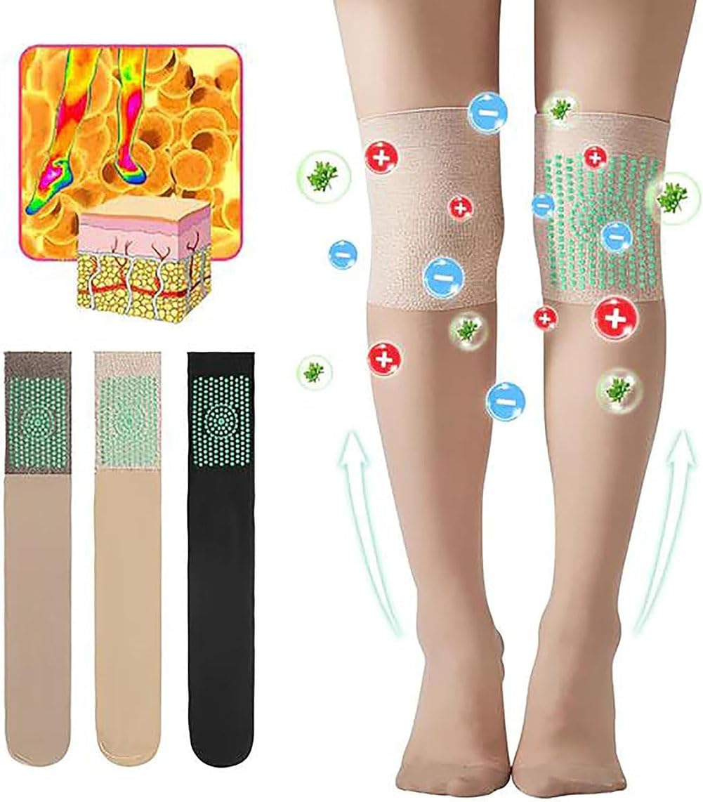 Ionic Correction Lymphatic Detoxification Long Tube Silk Stockings, Ionic Correction Over Knee Long Socks, Mugwort Acupressure Shaping Stretch Socks, Over Knee Thigh Socks (Skin 3PCS)