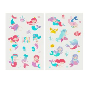 Cleverplay 24 Sheets Mermaid Party Favors, Ocean Birthday Party Decorations