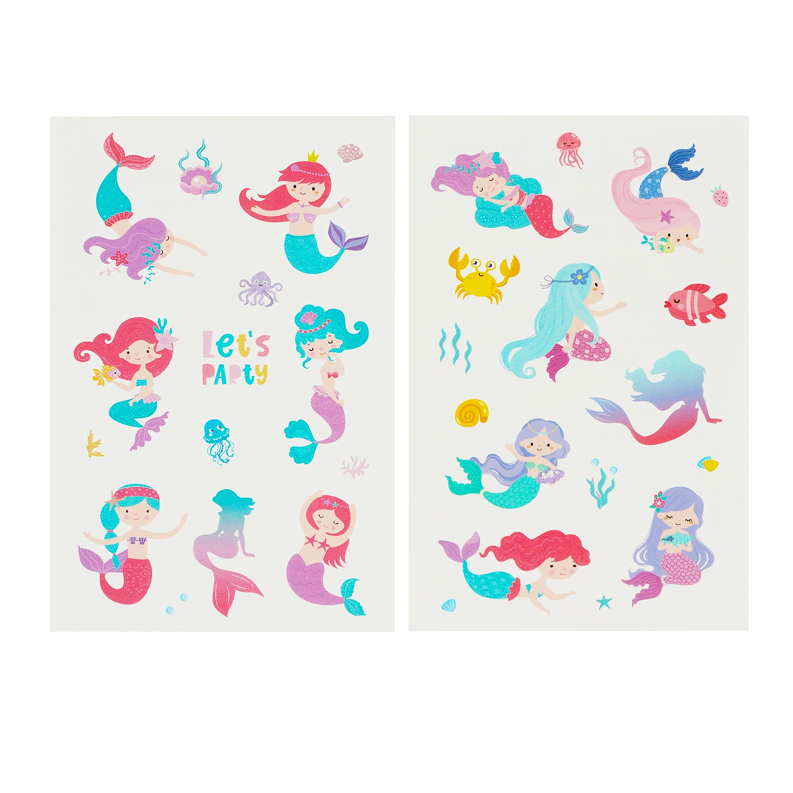 Cleverplay 24 Sheets Mermaid Party Favors, Ocean Birthday Party Decorations