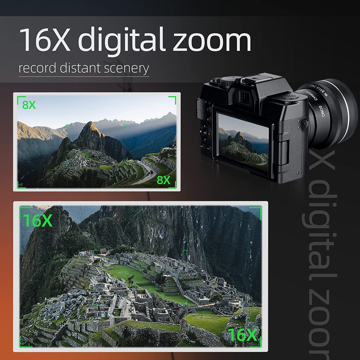 Mo Digital Cameras for Photography & 4K Video, 48 MP Vlogging Camera for YouTube with 180° Flip Screen,16X Digital Zoom,Flash & Autofocus,52mm Wide Angle & Macro Lens,2 Batteries,32GB SD Card