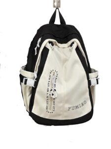 irlocy y2k backpack cute aesthetic backpack preppy backpack aesthetic supplies cute kawaii backpack y2k accessories (black)